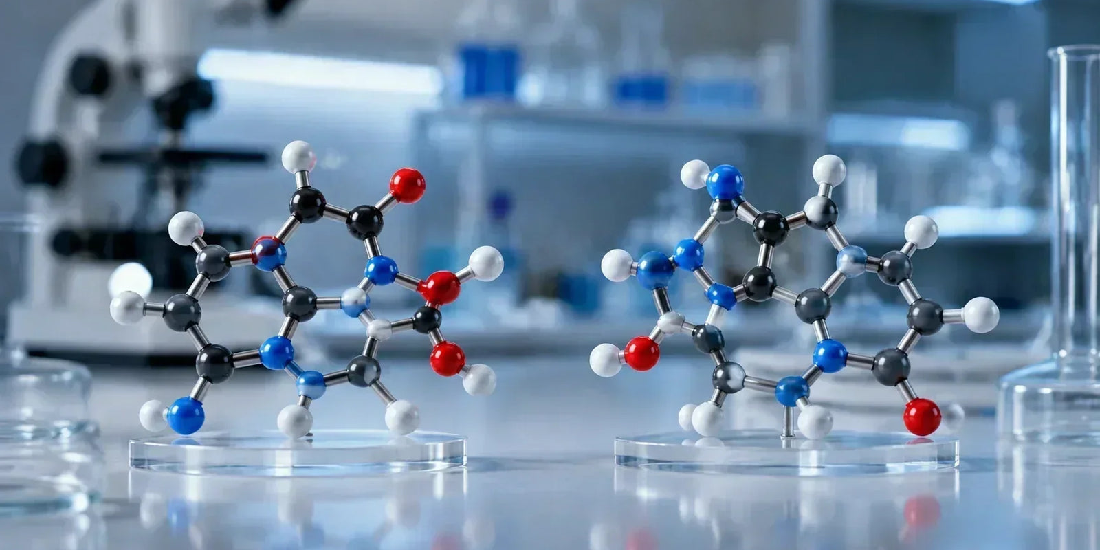 Aniracetam and pramiracetam molecular structures shown in a scientific research comparison setting