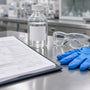 Phenibut HCL safety data sheet on a laboratory workstation