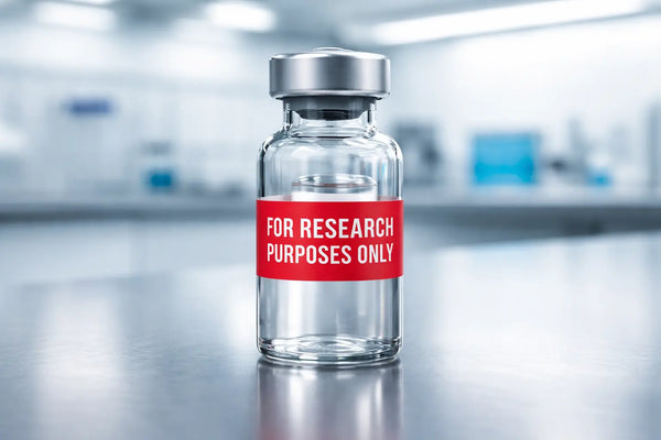 A bottle labeled “For Research Use Only”