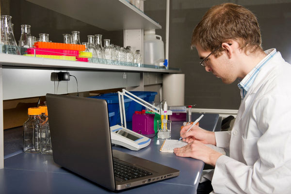 Man reviewing documentation requirements for tianeptine lab usage