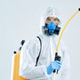 Person preparing to decontaminate a tianeptine spill.