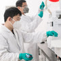 Researcher studying tianeptine in laboratory setting
