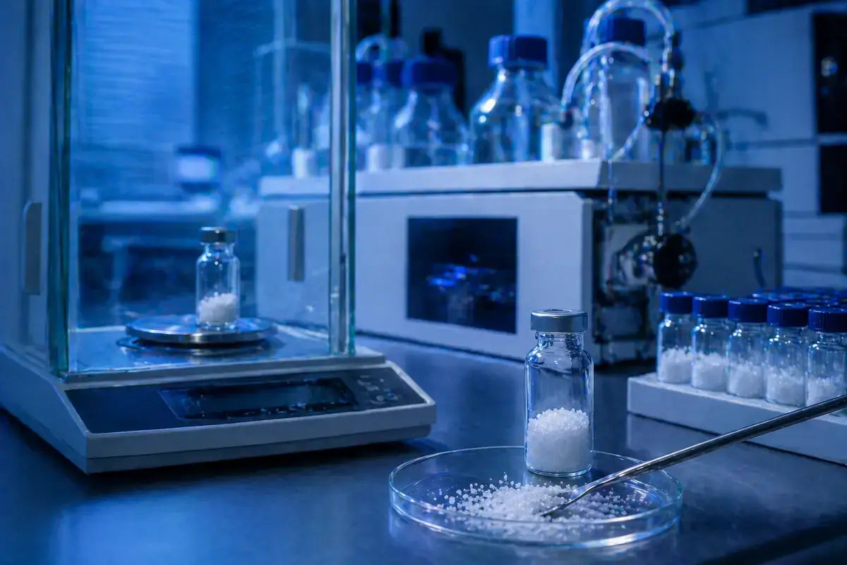 Phenibut research compound in biochemical laboratory setting 