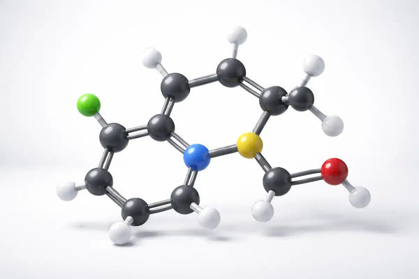 Molecular model of Tianeptine's tricyclic dibenzothiazepine chemical structure 