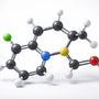 Molecular model of Tianeptine's tricyclic dibenzothiazepine chemical structure 