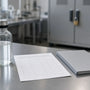 Tianeptine research program transition checklist beside a sealed material jar