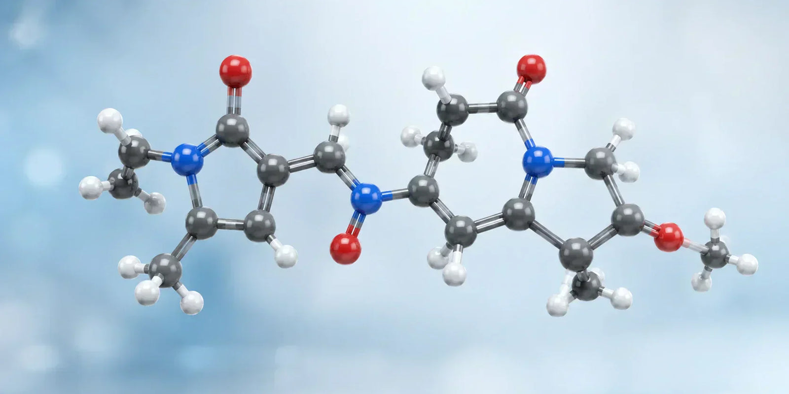 3D molecular model illustrating the chemical structure of pramiracetam