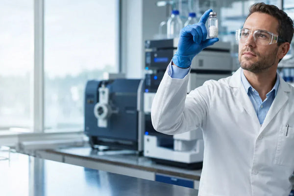 Scientist verifying Agomelatine purity in laboratory 