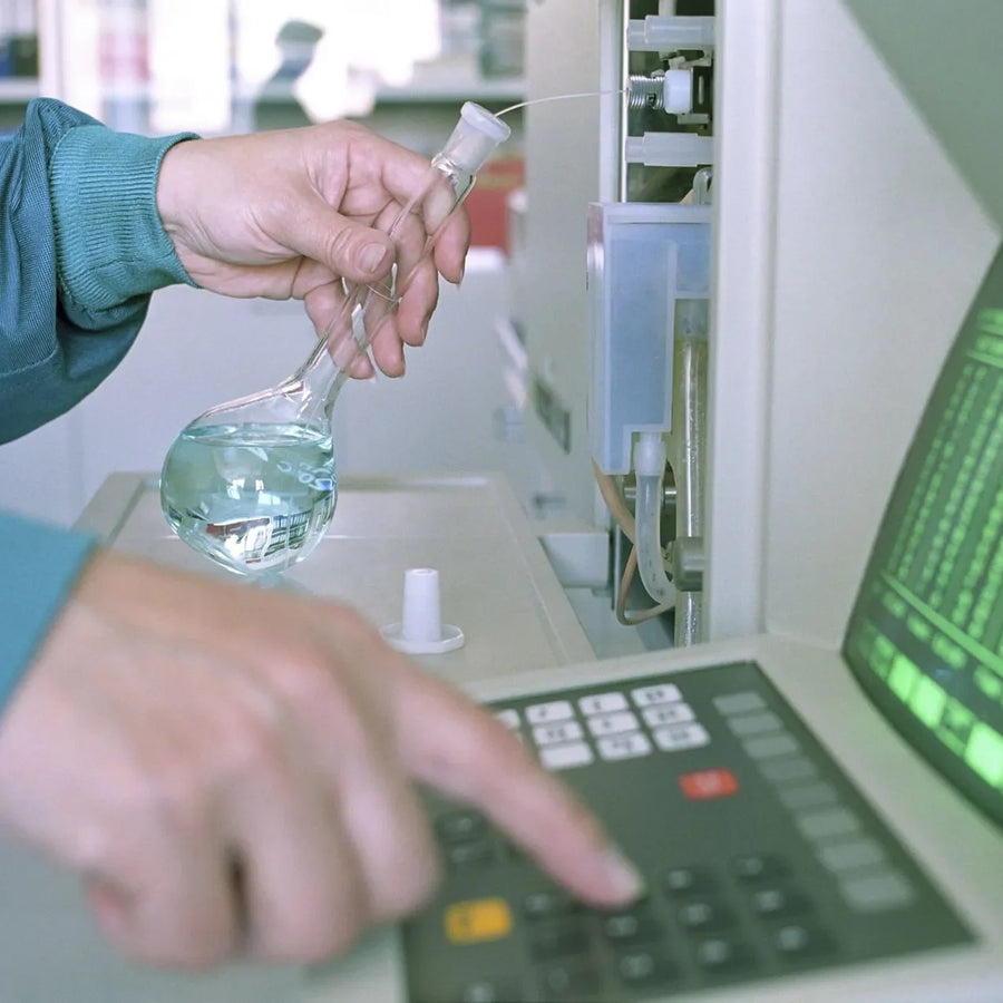 a man looking at the research output