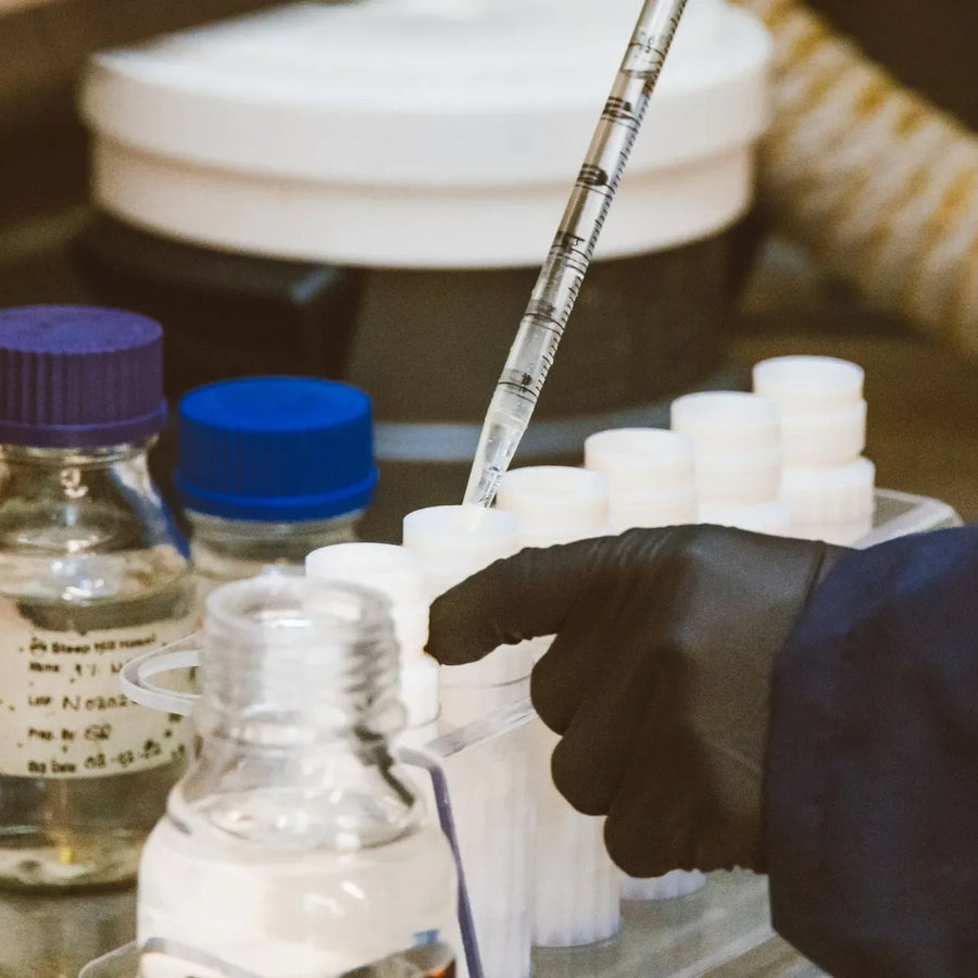 a person conducting lab research